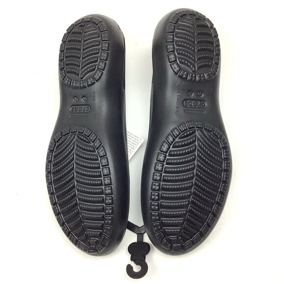 Crocs Kadee Black Slingback Sandals Flat Shoes Slip-on Close Toe Women 10 NEW - Picture 5 of 9